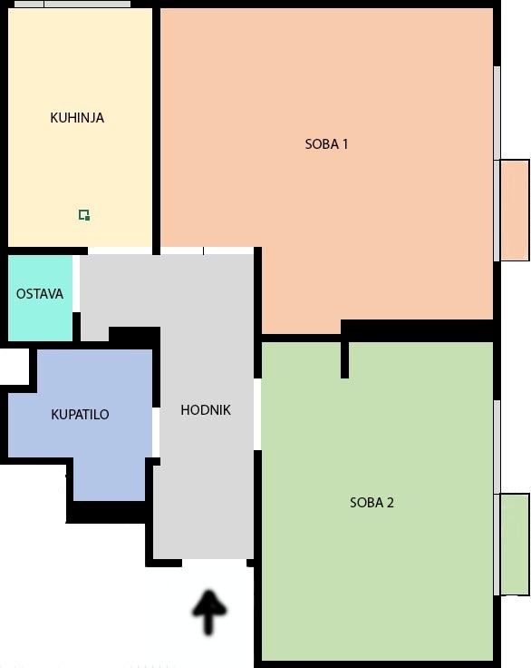 Slika 1 - Dvosoban stan u centru na trgu